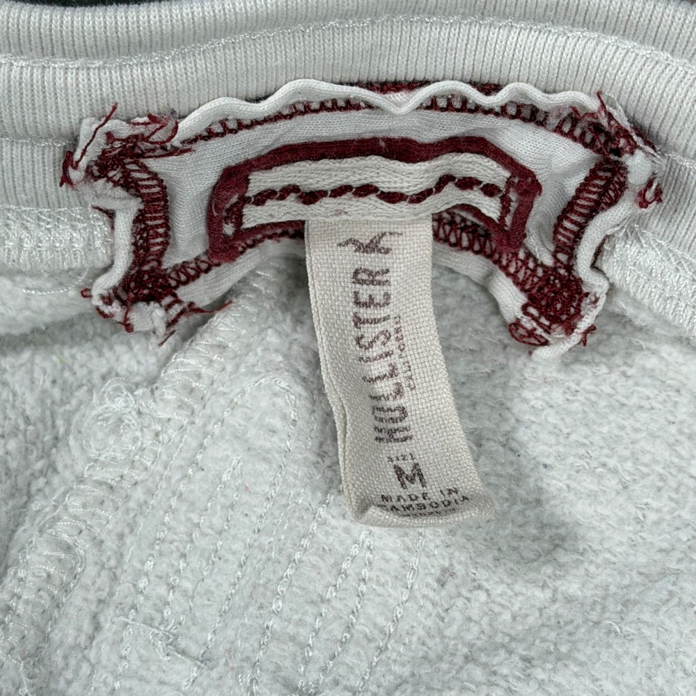 Vtg Hollister Y2K Women Sz M White Front Back Logo Spell-out Low Rise Sweatpants - Picture 9 of 12